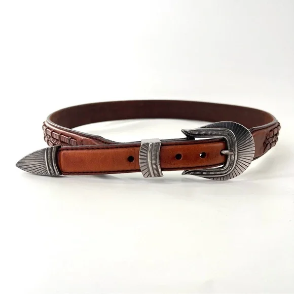 Vintage | Accessories | Vintage Woven Leather Belt Men 36  display picture 1
